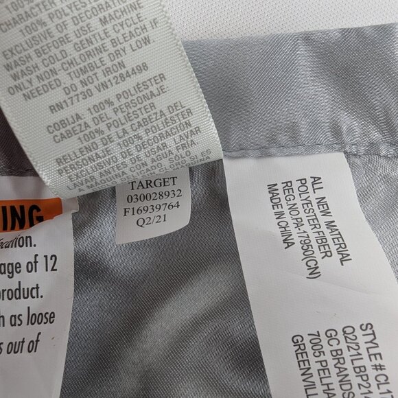 Cloud Island Gray Elephant Baby Lovey Security Blanket Striped Satin Edges New - Picture 10 of 10